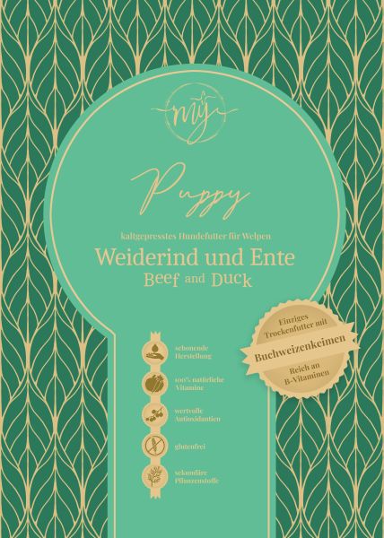 Trockenfutter Puppy mit Weiderind und Ente